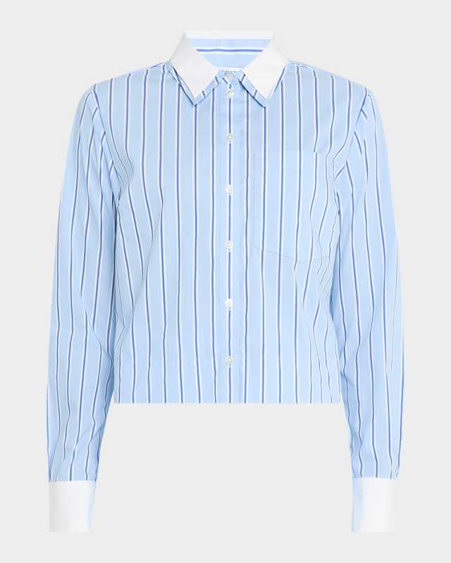 Maia Stripe Double-Collar Shirt
